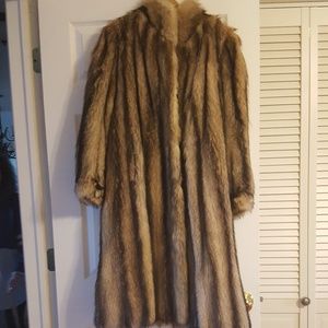 Raccoon fur coat